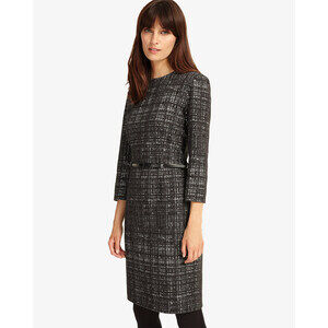 Phase Eight Tabatha Textured women belted Dress In Charcoal Grey Size 4US (8 UK)